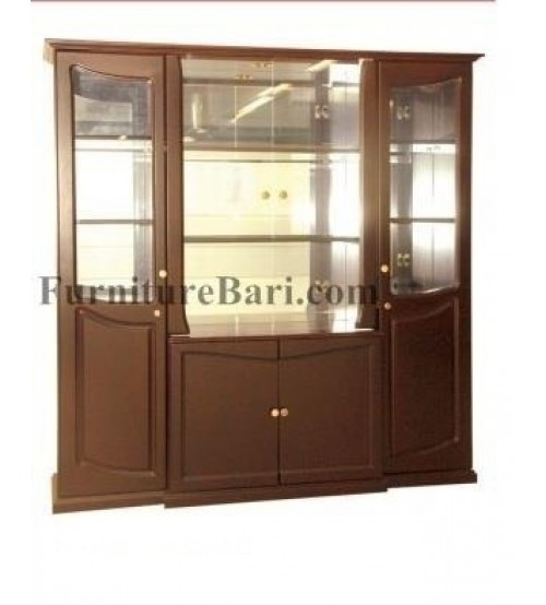 Wooden Modern 4 glass door Showcase S201 Online Furniture Store